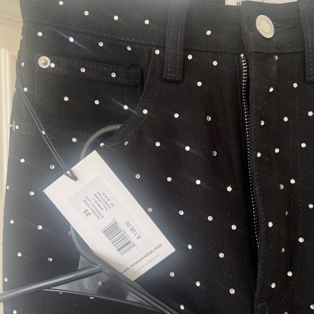 WeworeWhat Denim Jeans with crystals